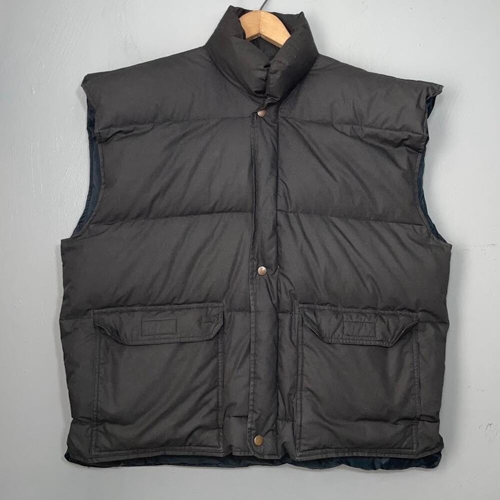 Vintage Down Puffer Vest Mens Size XL Black Boxy Streetwear Gorpcore Utility